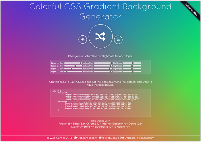 Gradient background Generator. Генератор градиентов CSS. Генератор background CSS.